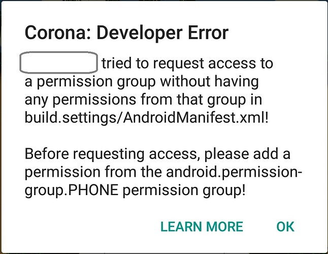 error window